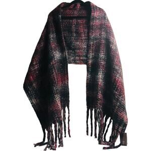 Modena Plaid Fringe Blanket Scarf